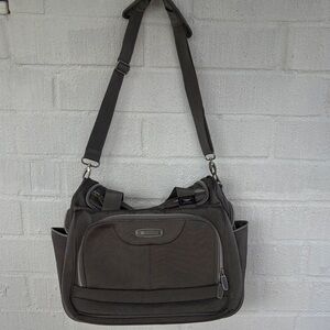 Delsey Gray Messenger Carry On Bag with Adjustable Shoulder Strap